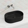 Lukka Ellips Flueted Oval Above Counter Ceramic Basin 490/575mm - Variant Colour Available