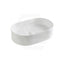 Lukka Ellips 490x310x130mm Flueted Oval Above Counter Ceramic Basin  Matt White