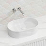 Lukka Ellips Flueted Oval Above Counter Ceramic Basin 490/575mm - Variant Colour Available