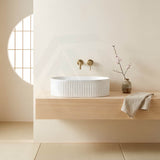 Lukka Ellips Flueted Oval Above Counter Ceramic Basin 490/575mm - Variant Colour Available