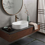 Lukka Ellips Flueted Oval Above Counter Ceramic Basin 490/575mm - Variant Colour Available