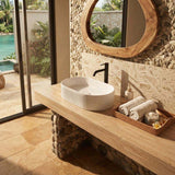 Lukka Ellips Flueted Oval Above Counter Ceramic Basin 490/575mm - Variant Colour Available