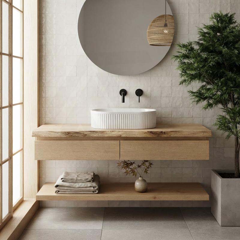 Lukka Ellips Flueted Oval Above Counter Ceramic Basin 490/575mm - Variant Colour Available