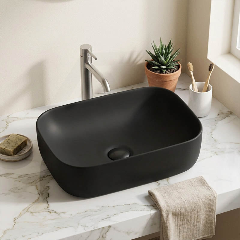 Lukka Ellips Ceramic Above Counter Basin No Overflow 460x325x137mm - Variant Colour