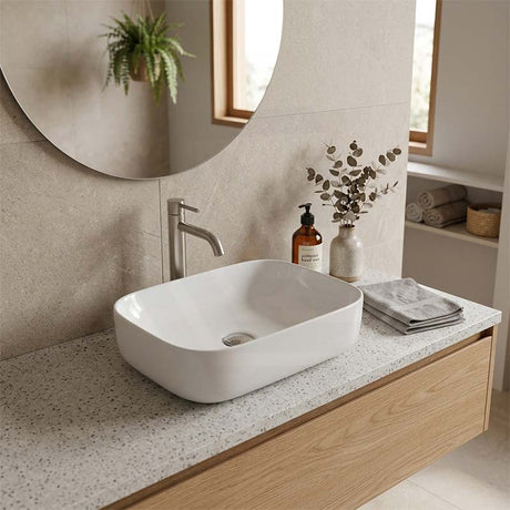 Lukka Ellips Ceramic Above Counter Basin No Overflow 460x325x137mm - Variant Colour