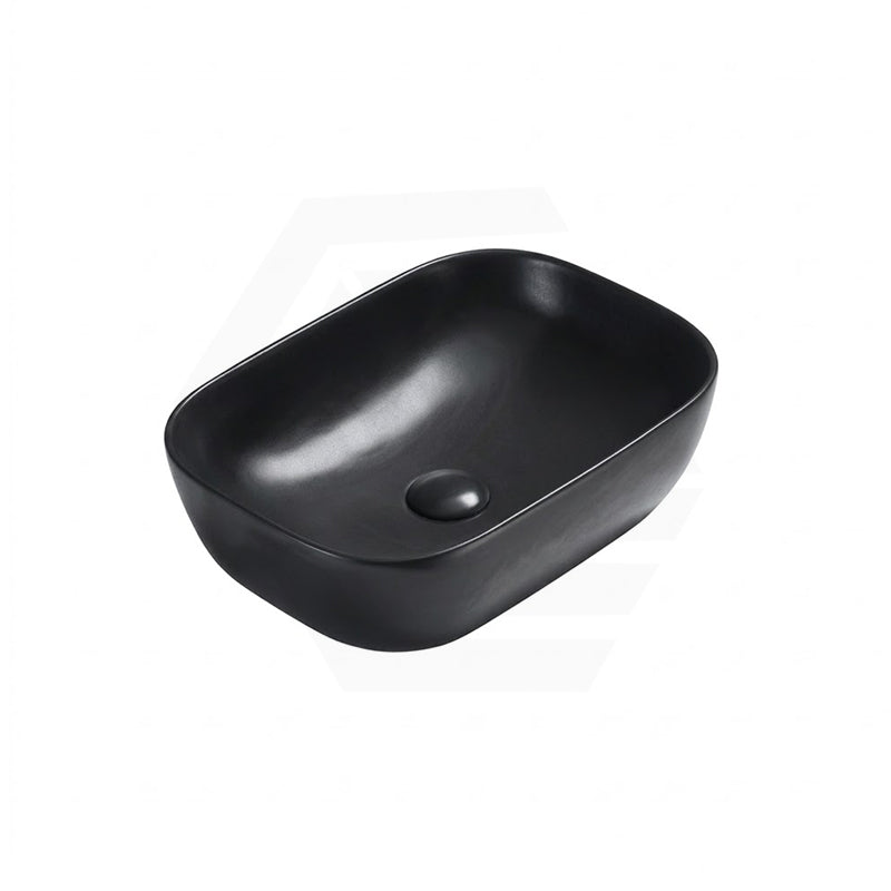 Lukka Ellips 460x320x137mm Matt Black Fine Ceramic Above Counter Basin No Overflow 