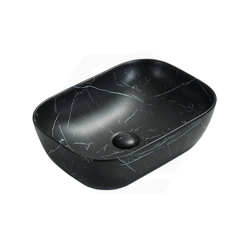 Lukka Ellips 460×320×137mm Matt Marble Black Above Counter Ceramic Basin