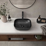 Lukka Ellips Above Counter Ceramic Basin 460×320×137mm - Matt Marble Black