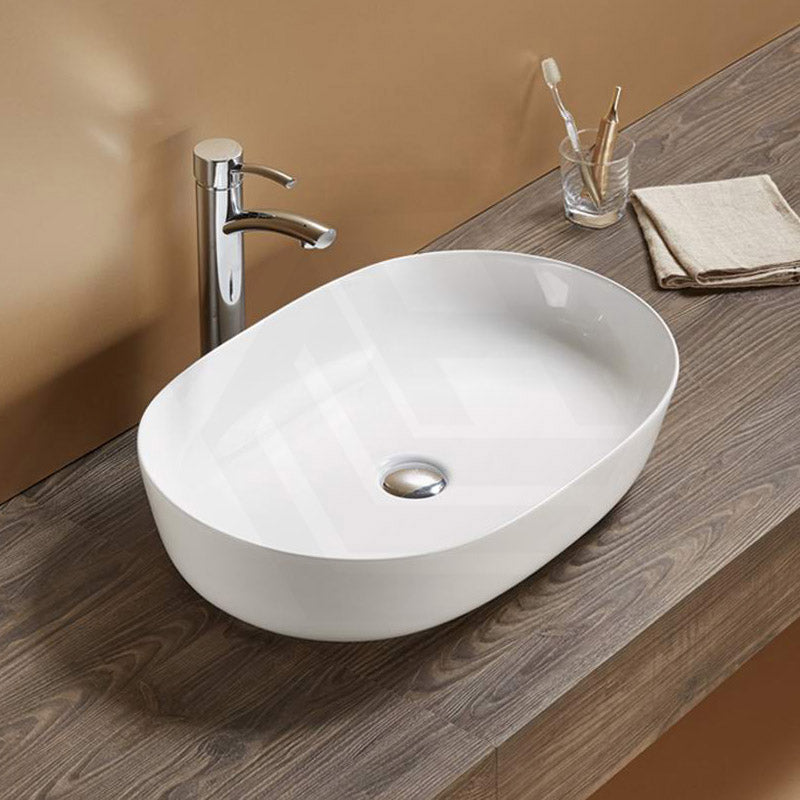 Lukka 490x350x140mm Ellips Oval Above Counter Ceramic Basin - Colour Available