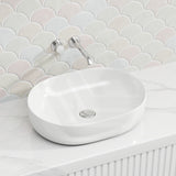 Lukka 490x350x140mm Ellips Oval Above Counter Ceramic Basin - Colour Available