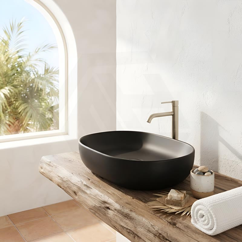 Lukka Ellips Oval Above Counter Ceramic Basin 490x350x140mm - Colour Available