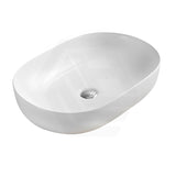 Lukka 490x350x140mm Oval Matt White Above Counter Ceramic Basin