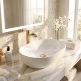 Lukka Ellips Oval Above Counter Ceramic Basin 490x350x140mm - Colour Available