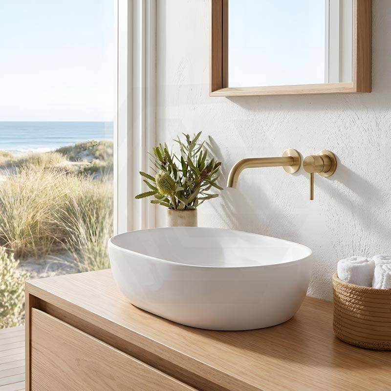 Lukka Ellips Oval Above Counter Ceramic Basin 490x350x140mm - Colour Available