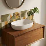 Lukka Ellips Oval Above Counter Ceramic Basin 490x350x140mm - Colour Available