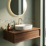 Lukka Ellips Oval Above Counter Ceramic Basin 490x350x140mm - Colour Available