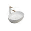 Lukka Ellips 490x365x135mm Oval Above Counter Ceramic Basin With Overflow Gloss White
