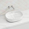 Lukka Ellips Oval Above Counter Ceramic Basin with Overflow 490/610mm - Gloss/Matt White