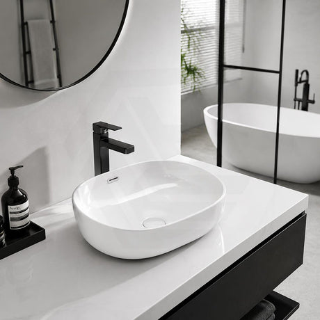 Lukka Ellips Oval Above Counter Ceramic Basin with Overflow 490/610mm - Variant Colour Available