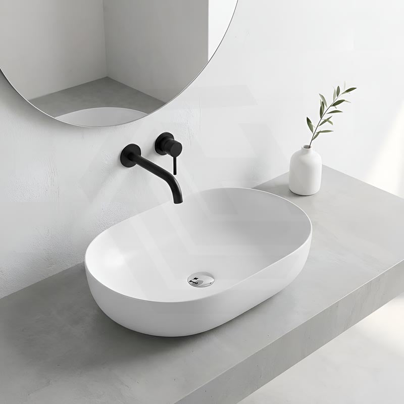 Lukka Ellips Oval Above Counter Ceramic Basin 490x350x140mm - Colour Available