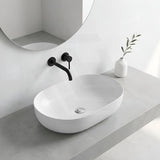 Lukka Ellips Oval Above Counter Ceramic Basin 490x350x140mm - Colour Available