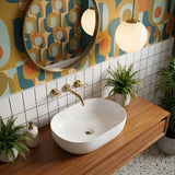 Lukka Ellips Oval Above Counter Ceramic Basin 490x350x140mm - Colour Available