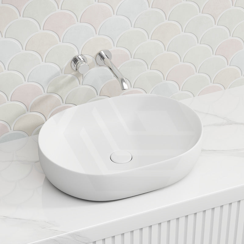 Lukka 490x350x140mm Ellips Oval Above Counter Ceramic Basin - Colour Available