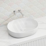 Lukka 490x350x140mm Ellips Oval Above Counter Ceramic Basin - Colour Available