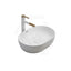 Lukka Ellips 490x365x135mm Oval Above Counter Ceramic Basin With Overflow Matt White