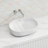 Lukka Ellips Oval Above Counter Ceramic Basin with Overflow 490/610mm - Gloss/Matt White