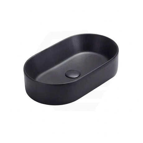 Lukka Ellips 525x300x110mm Oval Above Counter Ceramic Basin Matt Black