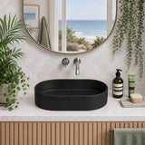 Lukka Ellips Oval Above Counter Ceramic Basin 525x300x110mm Variant Colour Available