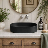 Lukka Ellips Oval Above Counter Ceramic Basin 525x300x110mm Variant Colour Available
