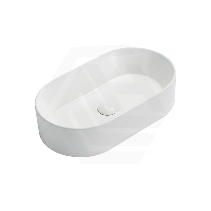 Lukka Ellips 525x300x110mm Oval Above Counter Ceramic Basin Matt White