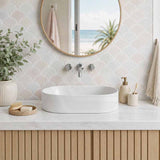 Lukka Ellips Oval Above Counter Ceramic Basin 525x300x110mm Variant Colour Available