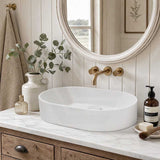 Lukka Ellips Oval Above Counter Ceramic Basin 525x300x110mm Variant Colour Available