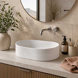 Lukka Ellips Oval Above Counter Ceramic Basin 525x300x110mm Variant Colour Available