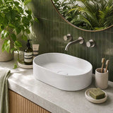 Lukka Ellips Oval Above Counter Ceramic Basin 525x300x110mm Variant Colour Available