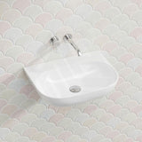 Lukka Ellips Ceramic Wall Hung Basin Tap Hole Available  500x385x120mm - Gloss White