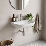 Lukka Ellips Ceramic Wall Hung Basin NO Overflow Tap Hole Available 500x385x120mm - Gloss White