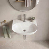 Lukka Ellips Ceramic Wall Hung Basin NO Overflow Tap Hole Available 500x385x120mm - Gloss White