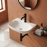 Lukka Ellips Ceramic Wall Hung Basin NO Overflow Tap Hole Available 500x385x120mm - Gloss White