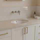 Lukka Round Ceramic Under Counter Basin with Overflow 340x340x200mm - Gloss White