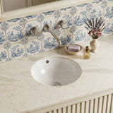 Lukka Round Ceramic Under Counter Basin with Overflow 340x340x200mm - Gloss White