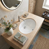Lukka Oval Under Mount Ceramic Basin with Overflow 460x393x200mm - Gloss White