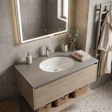 Lukka Oval Under Mount Ceramic Basin with Overflow 460x393x200mm - Gloss White