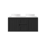 600-1500mm Lukka Archill Federation Wall Hung Vanity PVC Board Matt White/Black Linear Surface