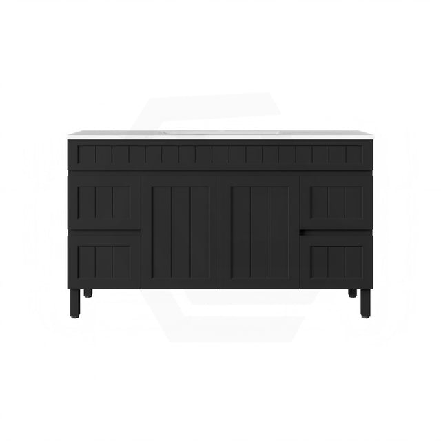 Lukka 1200-1500mm Matt Black Archill Federation Freestanding PVC Vanity with Legs