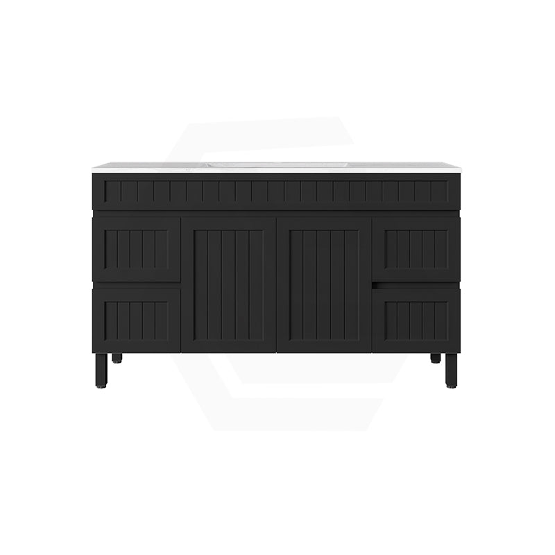 Lukka 1200-1500mm Matt Black/White Archill Federation Freestanding PVC Vanity with Legs