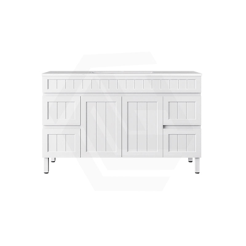 Lukka 1200-1500mm Matt White Archill Federation Freestanding PVC Vanity with Legs